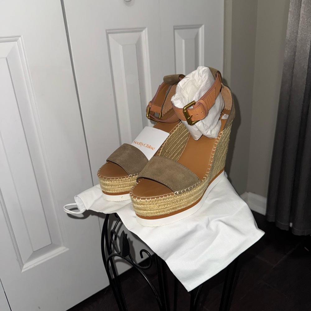 See By Chloe Tan Espadrille Wedges